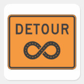 Infinite Detours Sign Cycling Vierkante Sticker (Voorkant)
