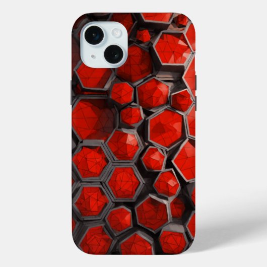 Infinite Geometrics Rood & Zwart Mozaïek Case-Mate iPhone Case (Achterkant)