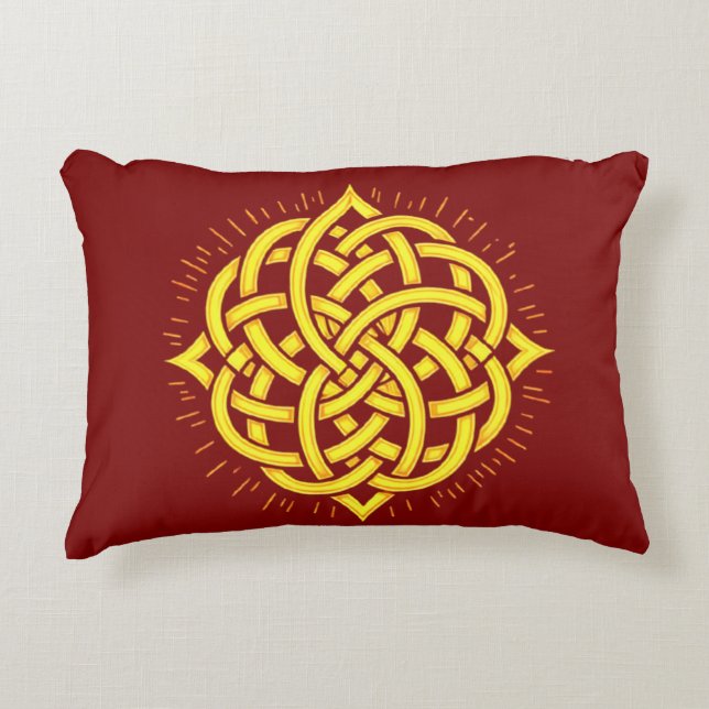 Infinite Harmony: Sacred Mandala Celtic Symbol Art Accent Kussen (Voorkant)