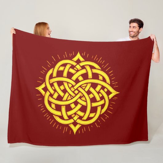 Infinite Harmony: Sacred Mandala Celtic Symbol Art Fleece Deken (In situ)