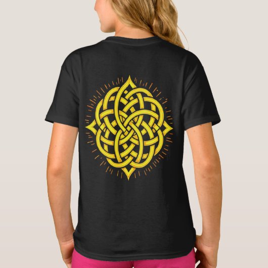 Infinite Harmony: Sacred Mandala Celtic Symbol Art T-shirt (Achterkant)