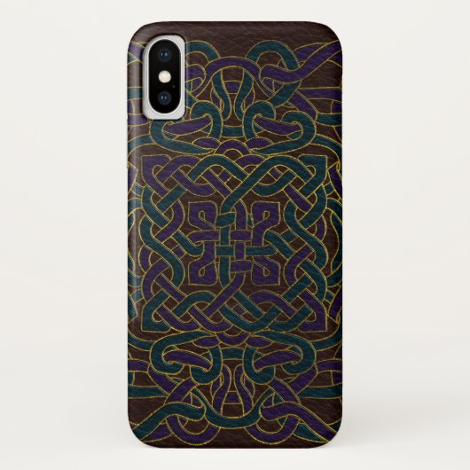 Infinite Keltische Knot Pattern op Leather Case-Mate iPhone Case (Achterkant)