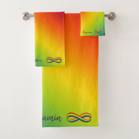 Infinite liefdessymbool regenboogkleuren Oneindigh Bad Handdoek (Insitu)