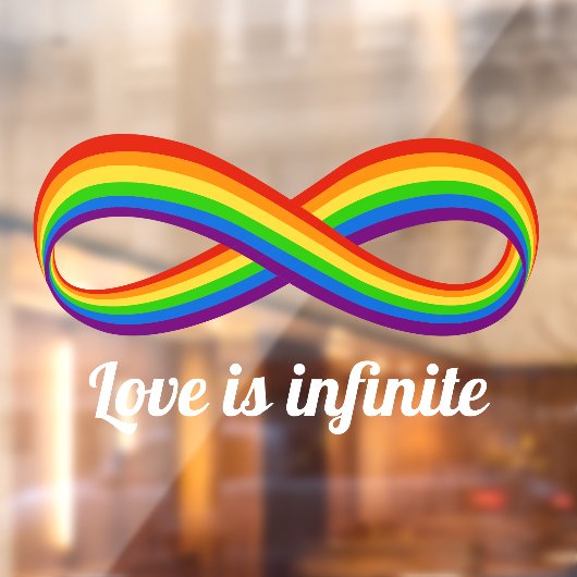 Infinite liefdessymbool regenboogkleuren Oneindigh Raamsticker (Vel 2)