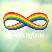Infinite liefdessymbool regenboogkleuren Oneindigh Raamsticker (Vel 3)