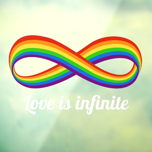 Infinite liefdessymbool regenboogkleuren Oneindigh Raamsticker (Vel 3)