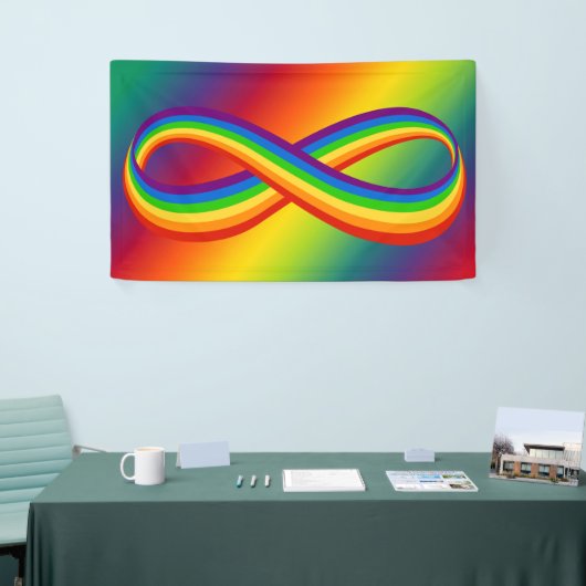 Infinite liefdessymbool regenboogkleuren Oneindigh Spandoek (Beurs)
