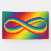 Infinite liefdessymbool regenboogkleuren Oneindigh Spandoek (Horizontaal)