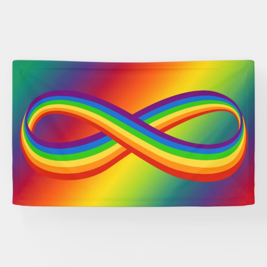 Infinite liefdessymbool regenboogkleuren Oneindigh Spandoek (Horizontaal)