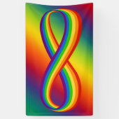 Infinite liefdessymbool regenboogkleuren Oneindigh Spandoek (Verticaal)