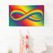 Infinite liefdessymbool regenboogkleuren Oneindigh Spandoek (Insitu)