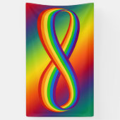 Infinite liefdessymbool regenboogkleuren Oneindigh Spandoek (Verticaal)