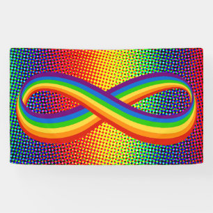 Infinite liefdessymbool regenboogkleuren Oneindigh Spandoek