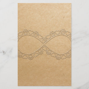 Infinite Love Dog Paw Print Briefpapier