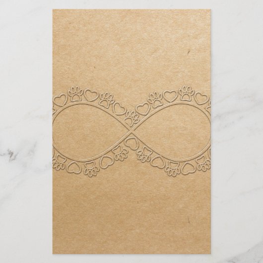 Infinite Love Dog Paw Print Briefpapier (Voorkant)