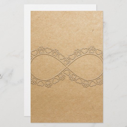 Infinite Love Dog Paw Print Briefpapier (Voorkant / Achterkant)