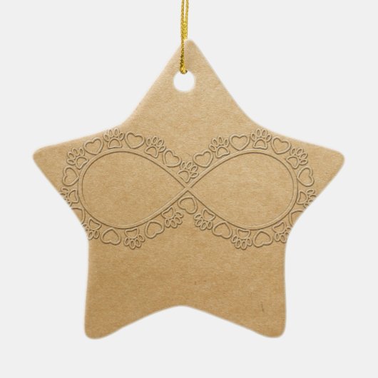Infinite Love Dog Paw Print Keramisch Ornament (Voorkant)