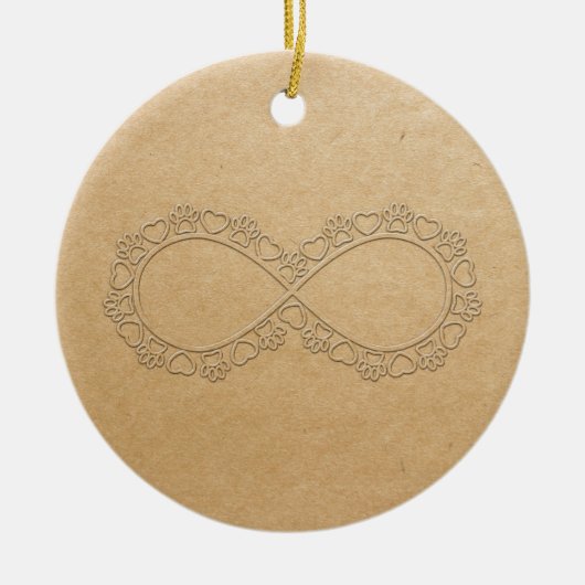 Infinite Love Dog Paw Print Keramisch Ornament (Voorkant)