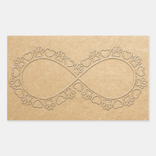 Infinite Love Dog Paw Print Rechthoekige Sticker