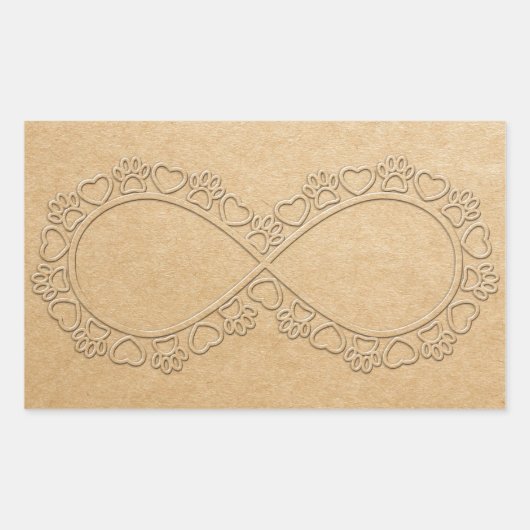 Infinite Love Dog Paw Print Rechthoekige Sticker (Voorkant)
