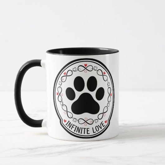 Infinite Love Paw Print Pet Memorial Mug Mok (Links)