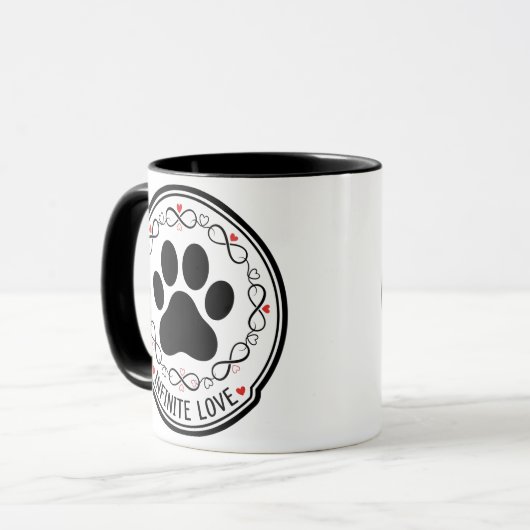 Infinite Love Paw Print Pet Memorial Mug Mok (Voorkant links)