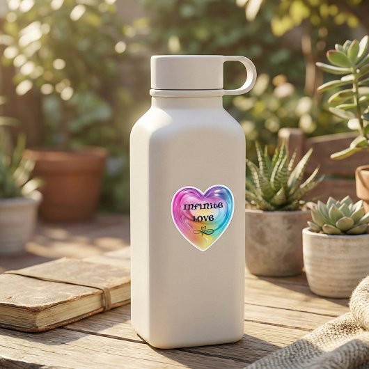 Infinite Love Rainbow Heart Die-Cut Sticker