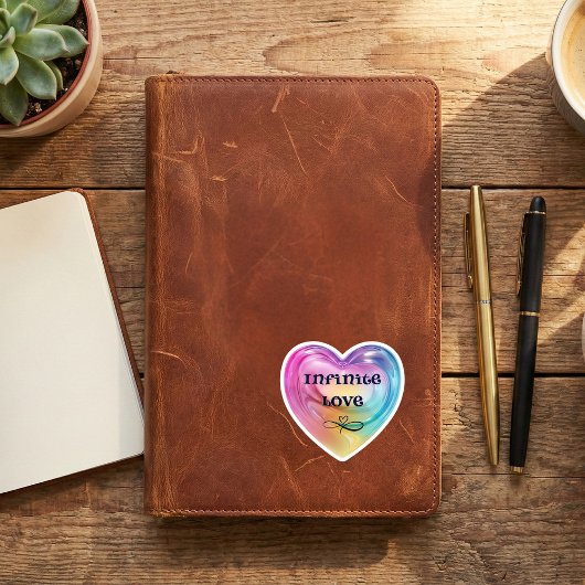 Infinite Love Rainbow Heart Die-Cut Sticker