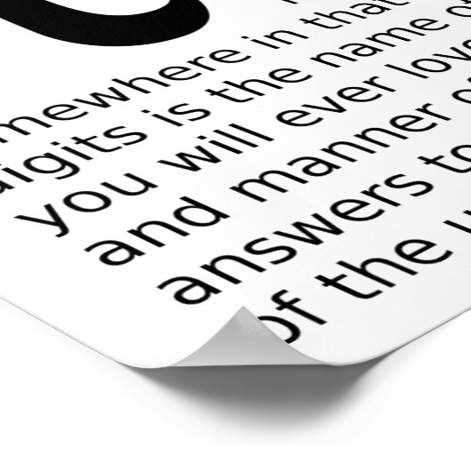 Infinite Pi Answers Funny Poster (Hoek)