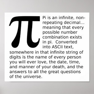 Infinite Pi Answers Funny Poster