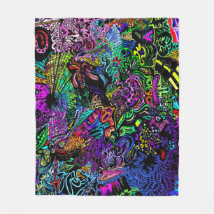 Infinite Psychedelic Rainbow Dimensions Poster Art Fleece Deken