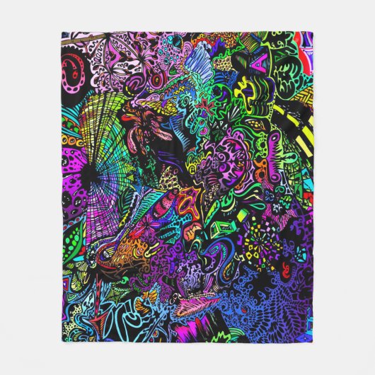 Infinite Psychedelic Rainbow Dimensions Poster Art Fleece Deken (Voorkant)