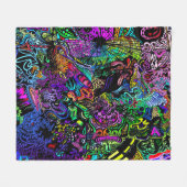 Infinite Psychedelic Rainbow Dimensions Poster Art Fleece Deken (Voorkant (Horizontaal))