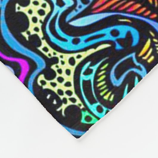 Infinite Psychedelic Rainbow Dimensions Poster Art Fleece Deken (Hoek)