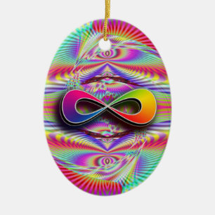Infinite Rainbow (woorden toevoegen) Keramisch Ornament