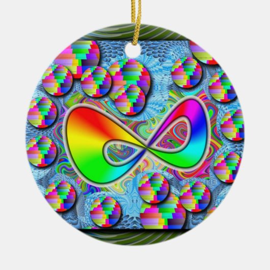 Infinite Rainbows Keramisch Ornament (Voorkant)
