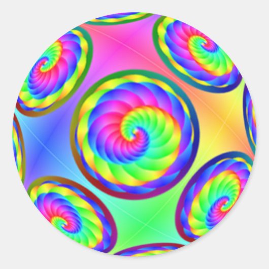 Infinite regenboogspieren ticker ronde sticker (Voorkant)