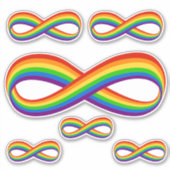 Infinite regenboogsymbool Gay Pride set van 6 Sticker (Voorkant)