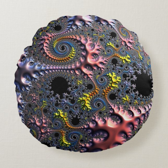 Infinite Spiral Realms Rond Kussen (Voorkant)