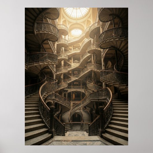 Infinite Staircase Grand Architecture Poster (Voorkant)