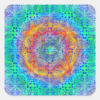 Infinite Sunrise psychedelisch ontwerp Vierkante Sticker