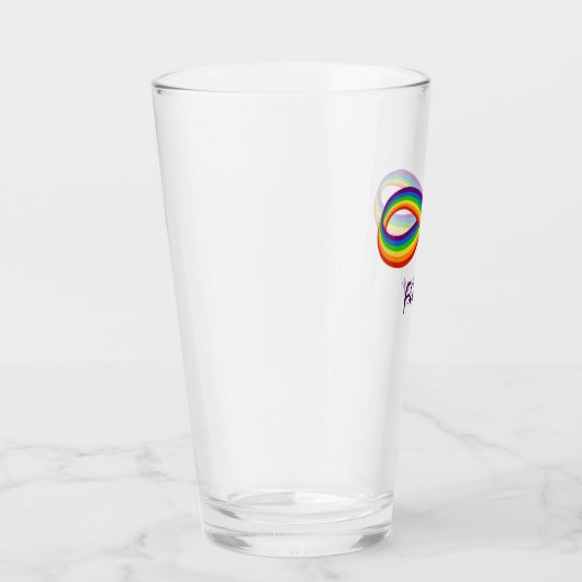 Infinite symbool voor regenboogliefde Aangepaste h Glas (Rechts)
