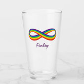 Infinite symbool voor regenboogliefde Aangepaste h Glas (Voorkant)