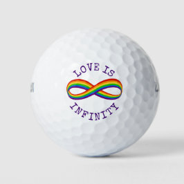 Infinite symbool voor regenboogliefde Aangepaste h Golfballen