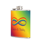Infinite symbool voor regenboogliefde Aangepaste h Heupfles (Links)