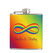 Infinite symbool voor regenboogliefde Aangepaste h Heupfles (Voorkant)