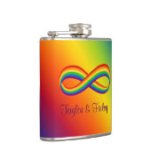 Infinite symbool voor regenboogliefde Aangepaste h Heupfles (Rechts)