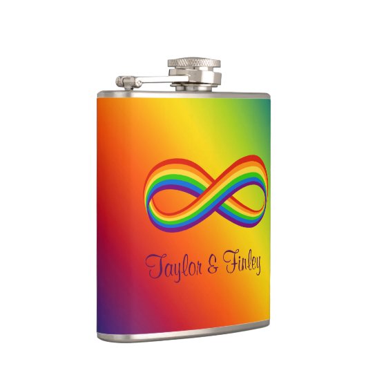 Infinite symbool voor regenboogliefde Aangepaste h Heupfles (Rechts)