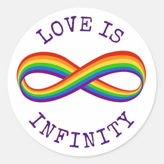 Infinite symbool voor regenboogliefde Aangepaste h Ronde Sticker (Voorkant)