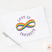 Infinite symbool voor regenboogliefde Aangepaste h Ronde Sticker (Envelop)